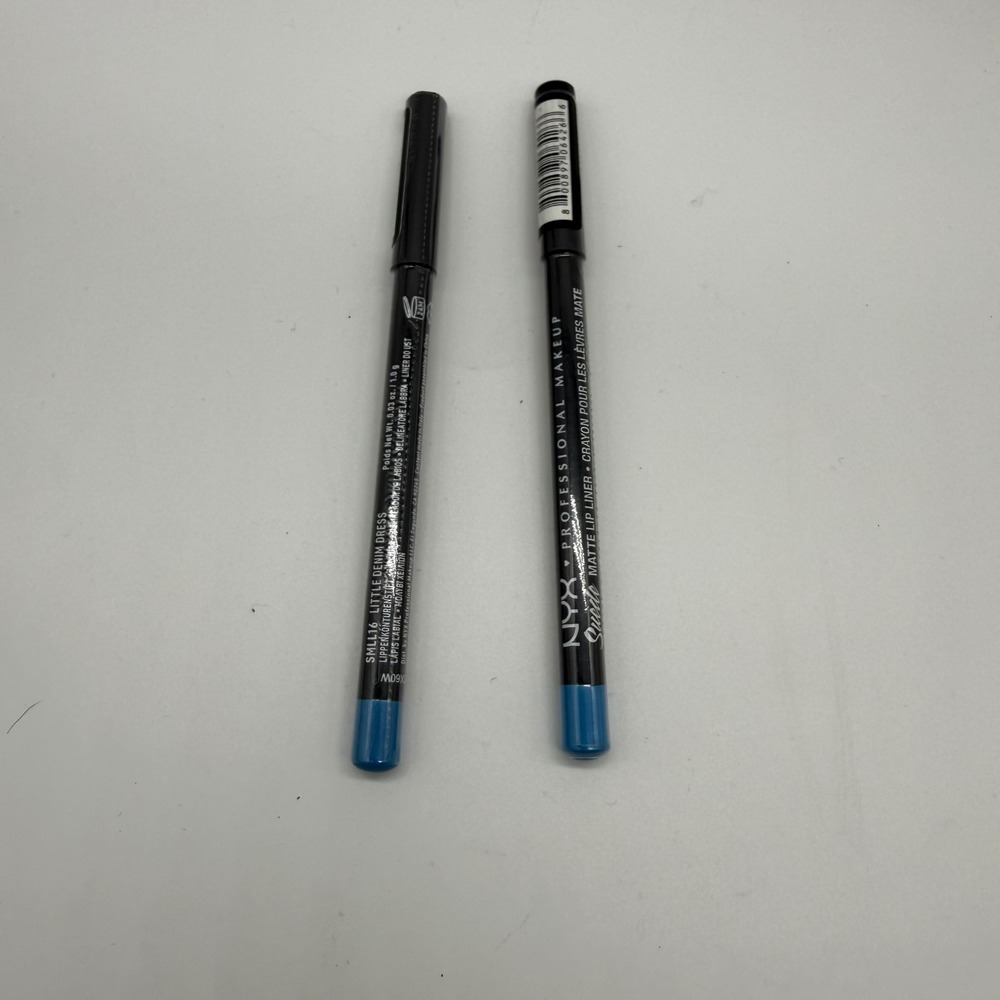 NYX‎ Suede Matte Lip Liner Little Denim Dress Blue 2 Pack 0.03oz Each